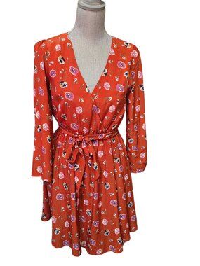 LovPosh Women's Size Small Rust Multi Color Floral Mini Dress NWT